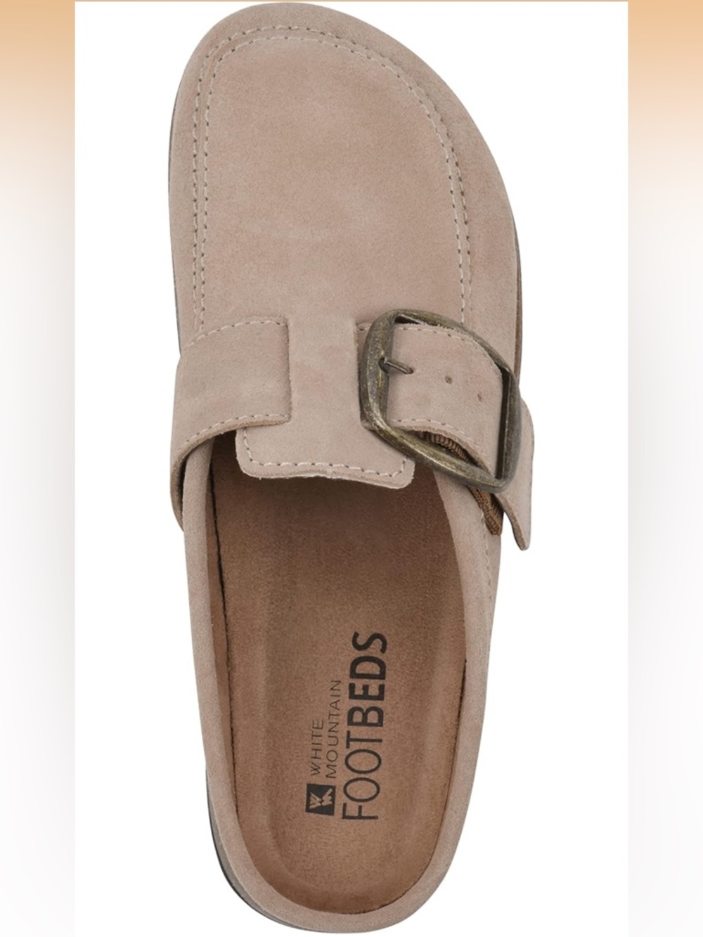 White Mountain Bueno Suede Footbeds Clog Mule Beach Wood Taupe Size 8 - Picture 4 of 13